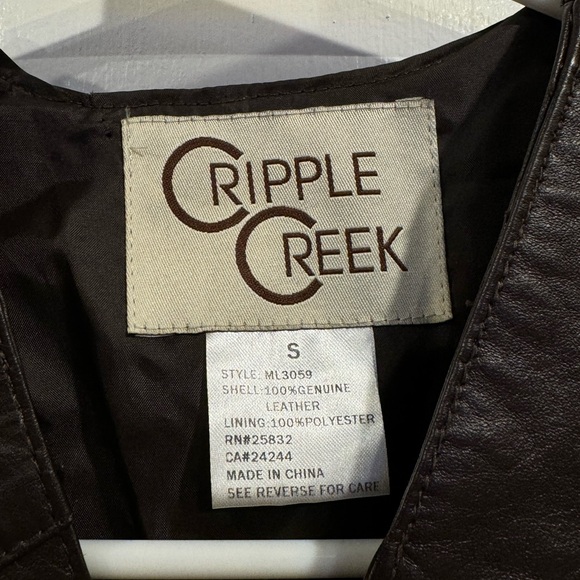 Brown Authentic Leather Vest - Picture 2 of 3